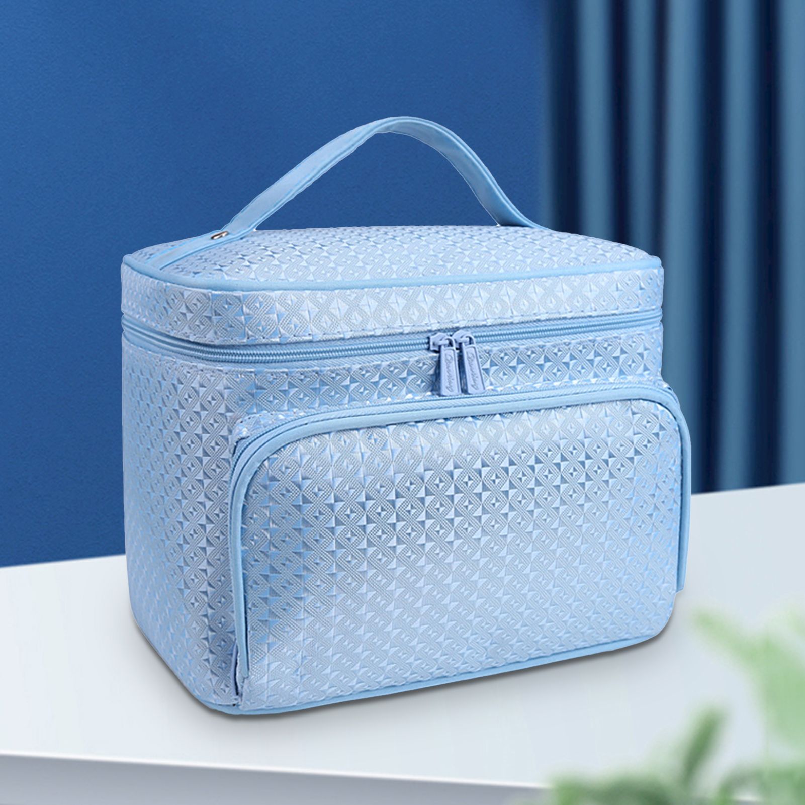 Cosmetic Storage Bag Double Zipper Large Capacity Skincare Shaving Washing Beauty Organizer Bag