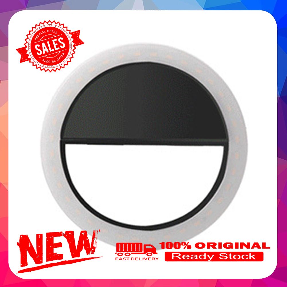 8.5cm Round LED Ring Fill Light Live Video Photography Phone Clip Selfie Lamp