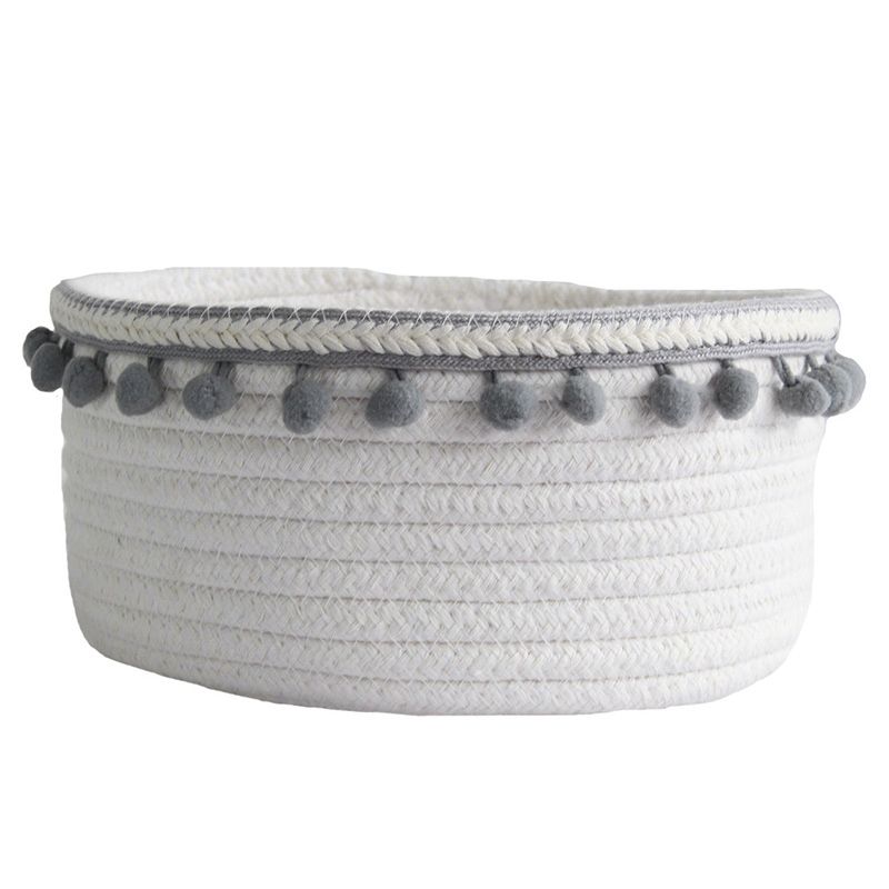 Ball Cotton Rope Woven Storage Basket Desktop Cosmetics Storage Basket Nordic Style Debris Storage Box Grey
