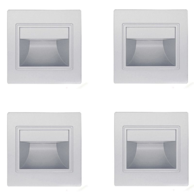 4Pcs Stair Light Led 3W LED Recessed Wall Light Footlight Step Lamps Indoor Background Lighting Nightlight Stairway Corridor with 86 Box