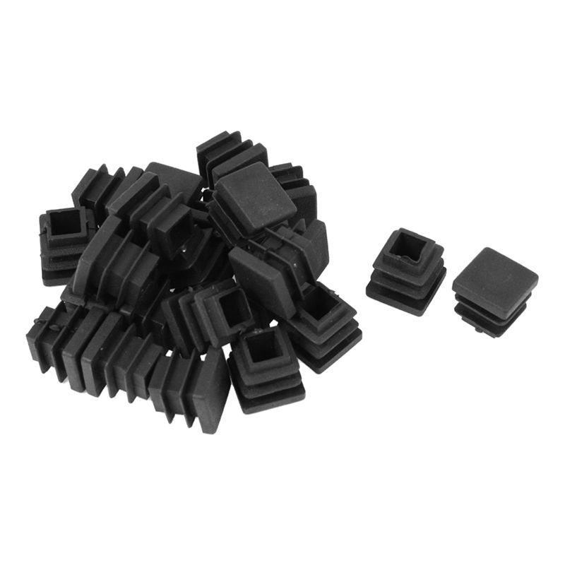 24 Pieces 16 * 16mm Plastic Striated Tube Plugs Insertion Black
