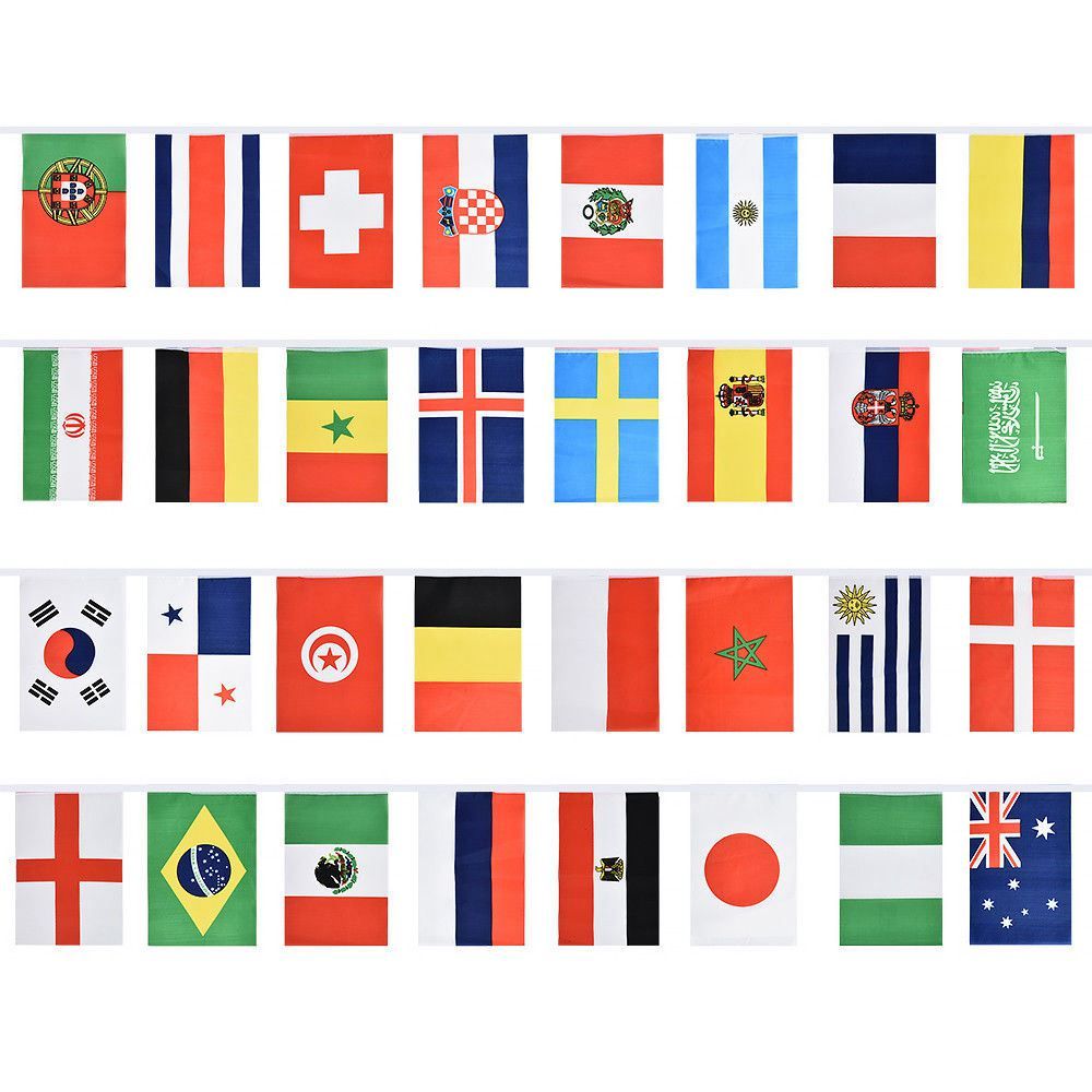 Durable Russia World Cup Football Bunting national Flags Garland Party Decor Hot