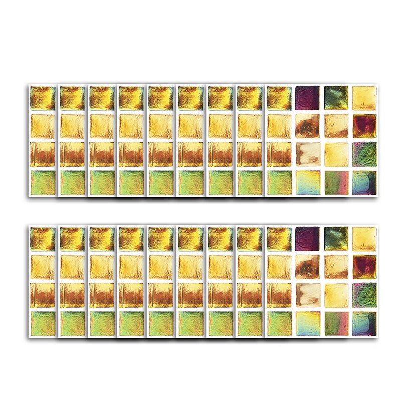 18 Pcs Self Adhesive Mosaic Tile Sticker Kitchen Backsplash Bathroom Wall Tile Stickers Decor Waterproof Peel Stick PVC Tiles 10x10cm MTS018