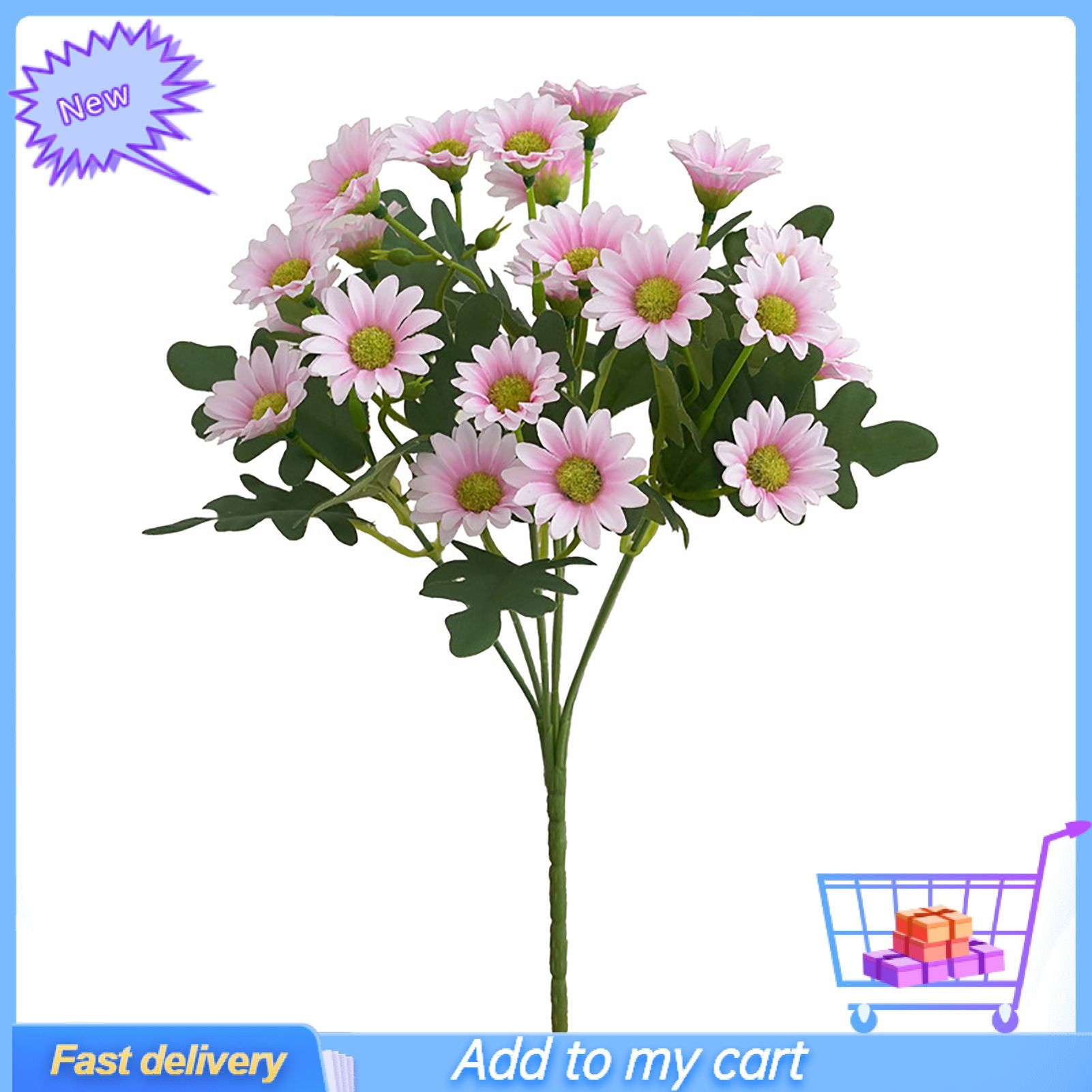 1 Bouquet Artificial Flower Unwithered Widely Applied Multi-color 7 Branches  Silk  Flower for Garden