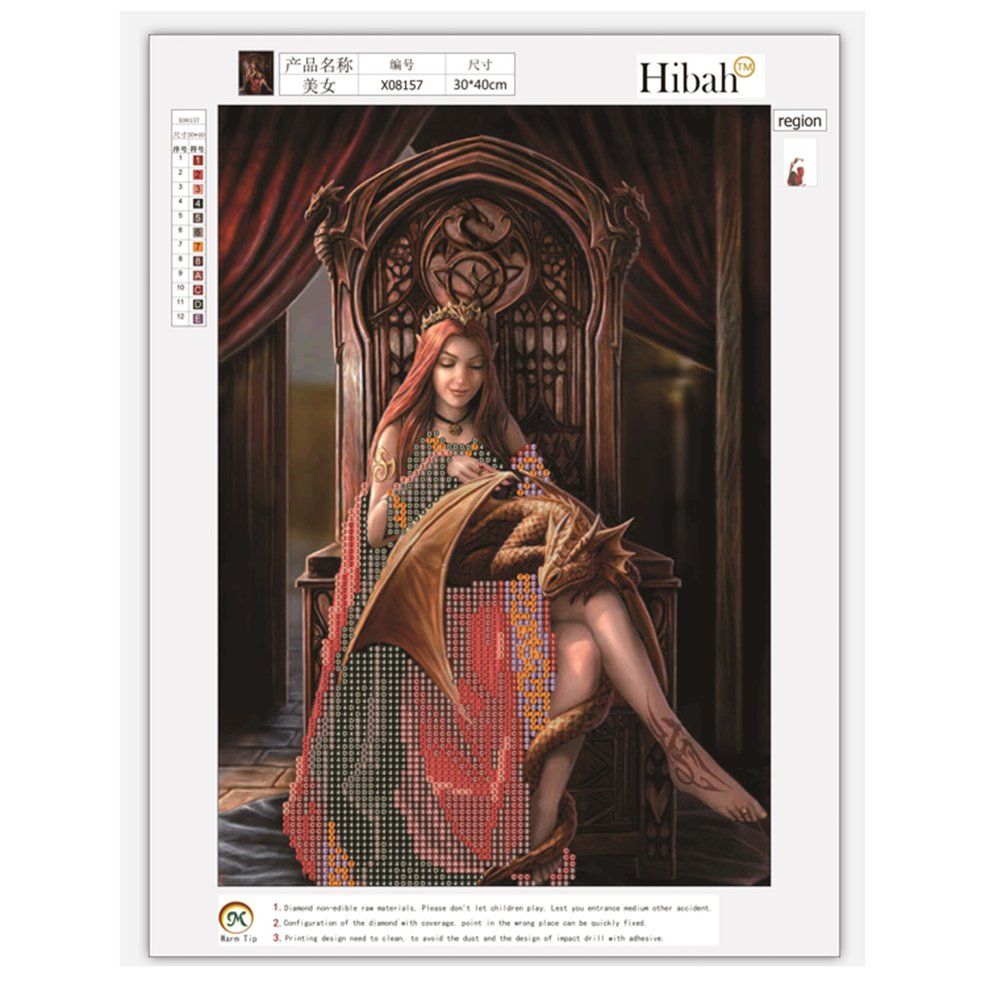 Luxury Girl & on Diamond Cross Painting Stitch 5D Diamond Picture