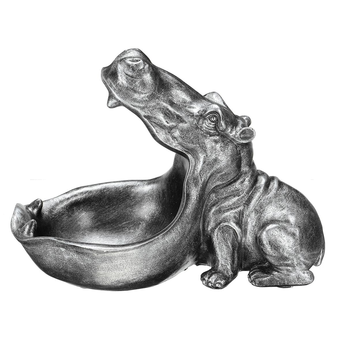 【Global Collections】Hippopotamus Statue Art Decoration Resin Ornaments Snack Key Table Home Office