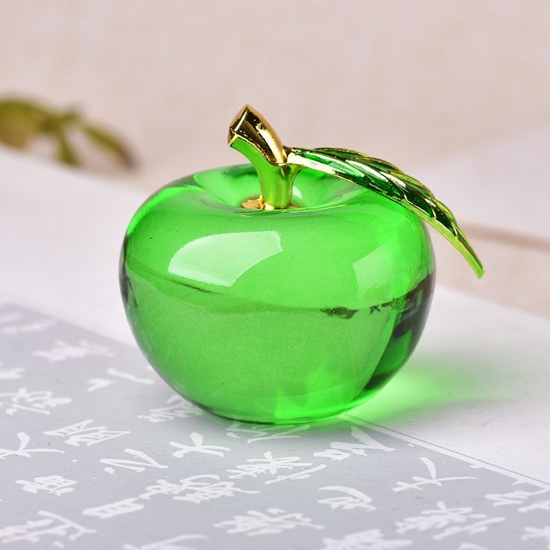 Apple Ornaments Coloured Glaze Decoration Glass Home Decoration Crystal Quartz purple red piYellow lucency Gift Souvenir