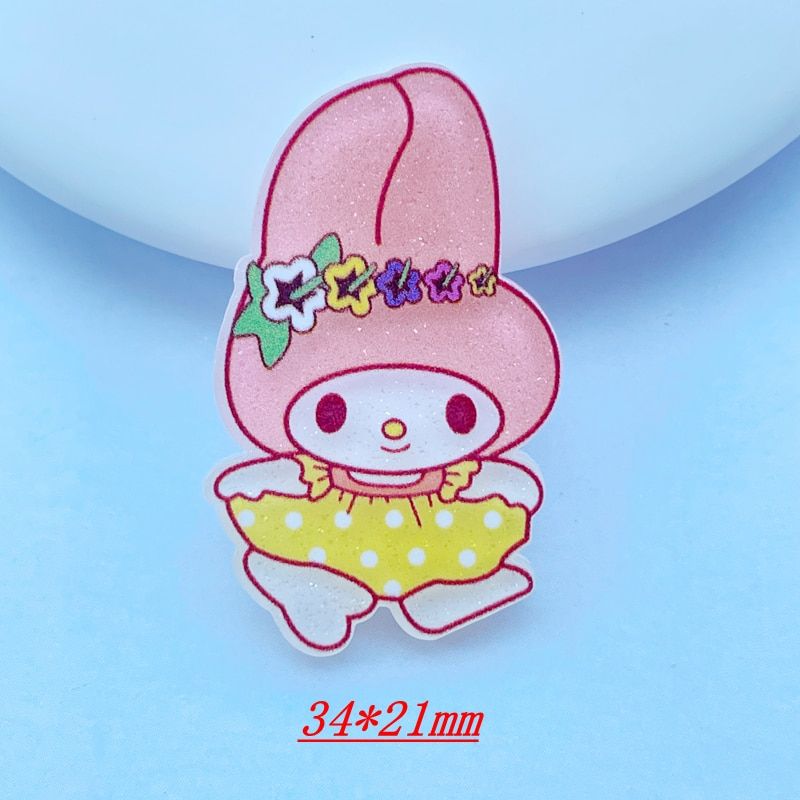 12 New Kawaii Cute Cartoon Princess Series Acrylic Flat DIY Crafts Scrapbook Hair Center Accessories Embellishment A33