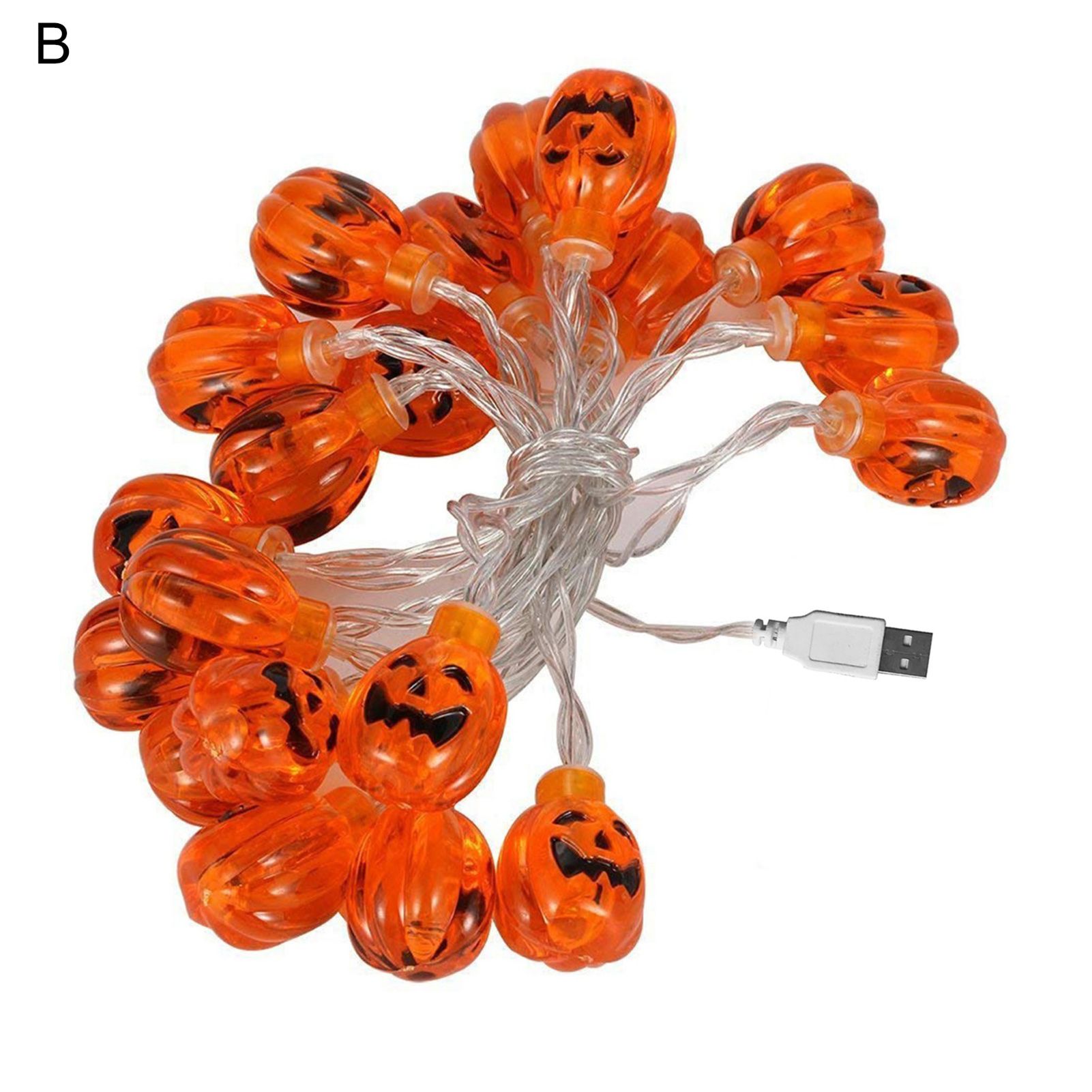 Halloween Pumpkin String Lights Outdoor Decorative USB LED Pumpkin Fairy Lights for Party