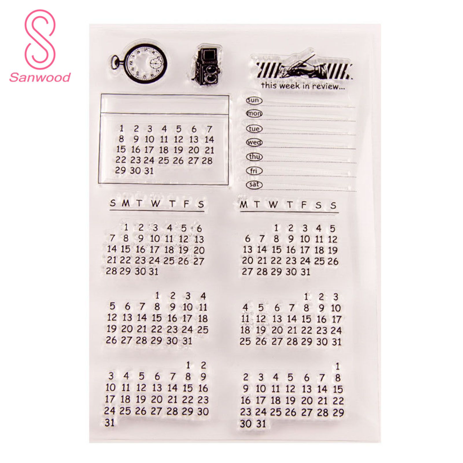 Journaling Stamp Reusable Practical Perpetual Calendar Seal