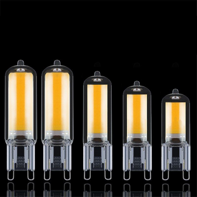 5pcs/lot Glass G9 6W 9W 12W No Flicker LED COB Bulb 220V Light Home Chandelier Spotlight Replace 25W 45W Halogen Lamps Bombillas