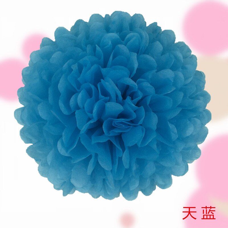 10" 25cm Flower Pompom Tissue Paper Pom Poms Christmas Halloween Birthday Wedding Engagement Party Decoration Paper Flower Balls