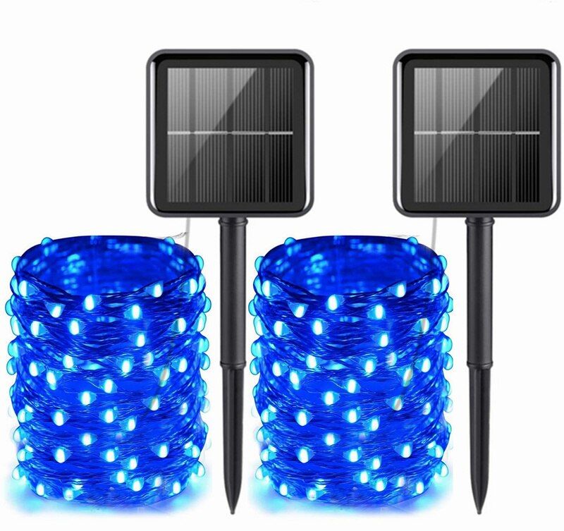 Outdoor Solar String Lights 1/2 Pack Waterproof Solar Powered Fairy Lights 8 Modes Solar Copper Wire Fairy Lights for Xmas Patio--1pack-pink--Usb-3m 30led