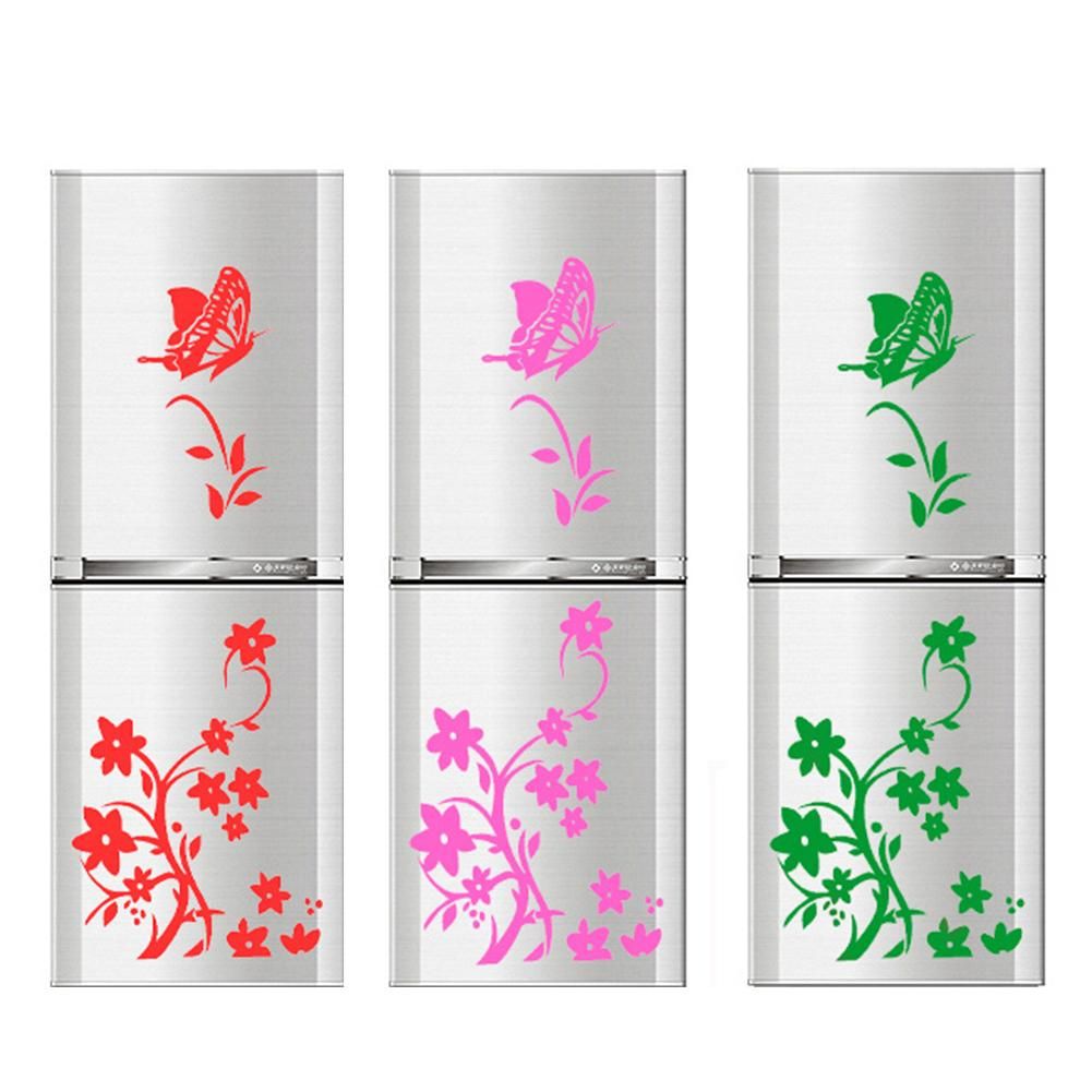 Creative Butterfly Flower Pattern Refrigerator Sticker Home Decor Wall Stickers
