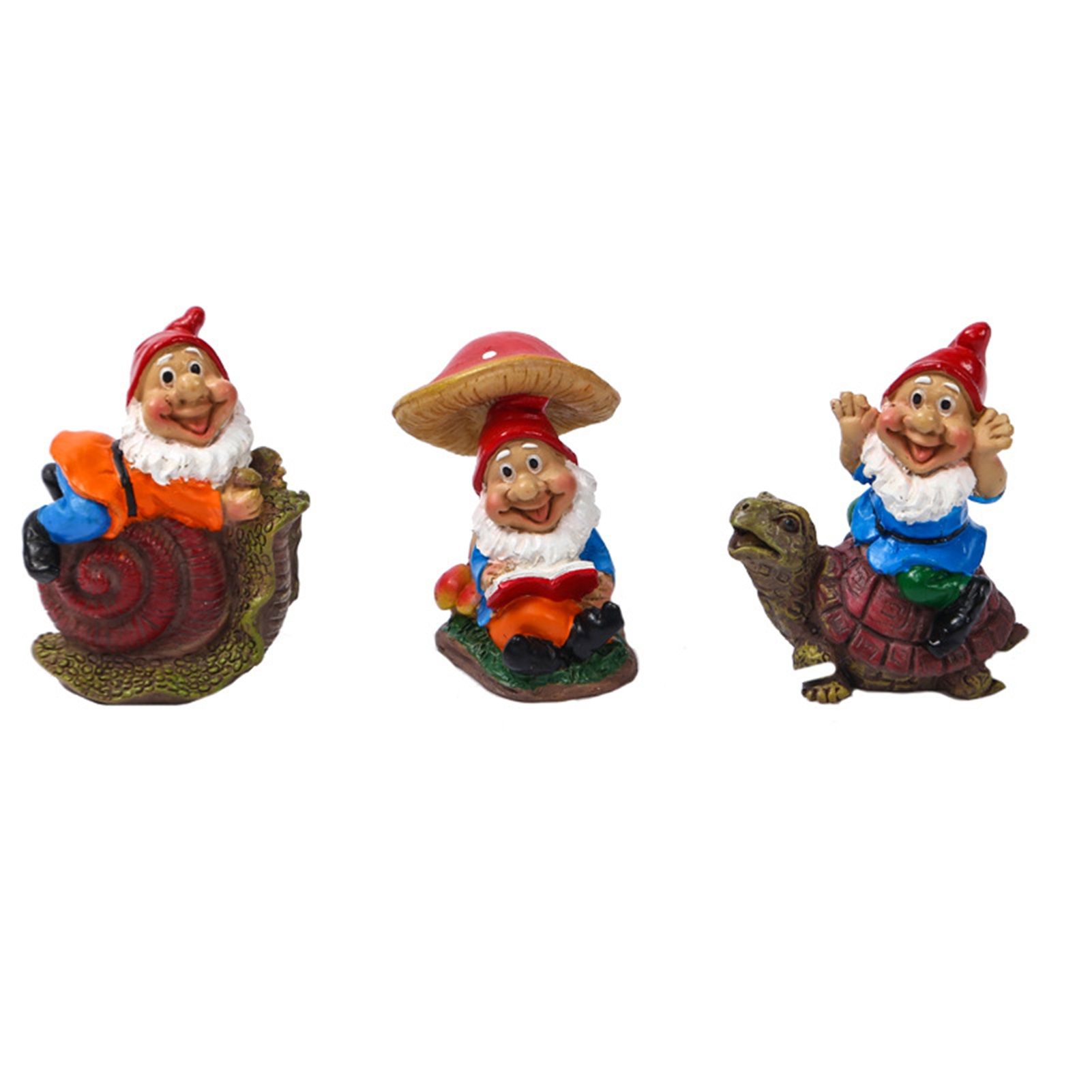 Gnome Figurine Micro Landscape Gnome Ride Tortoise Figurine