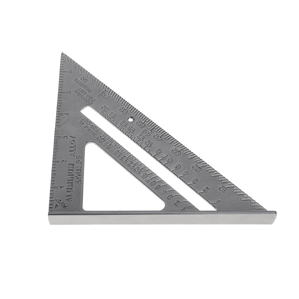 GC 7 Inch Aluminum Alloy Triangle  Ruler Angle Protractor For Building Framing Woodworking Tools specification:Aluminum 7 inch triangle ruler