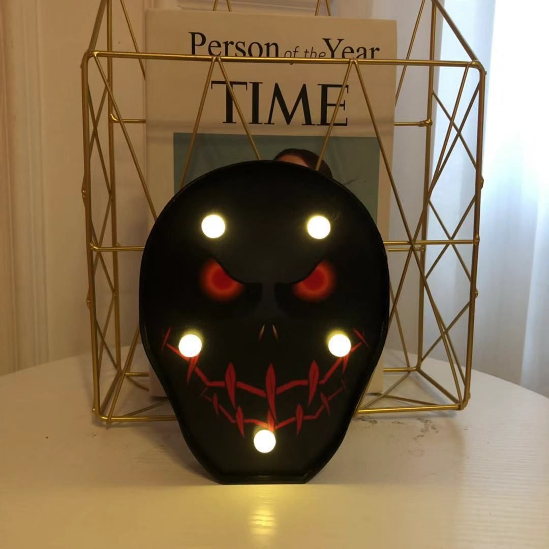 Horriable Halloween Decorative Pumpkin Lantern Ghost Skull Lamp Mini Spider Bat Night Light