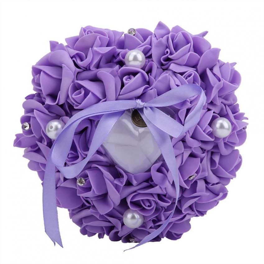 Romantic Wedding Favors Heart-Shaped Jewelry ft Ring Box Pillow Cushion Celebration