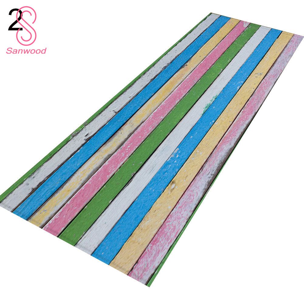Wood Grain Heart Plank Dining Room Hallway Mat Entrance Rug Bathroom Soft Carpet