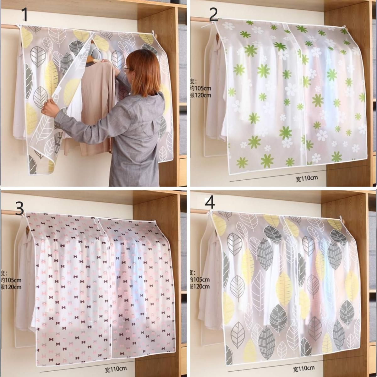 Dustproof clothes Cover. Clothing Hanging Dust Cover. Dust-proof garment cover Dust cover, dust cover, clear wardrobe cover, suit cover, hanger bag, dust bag for Home