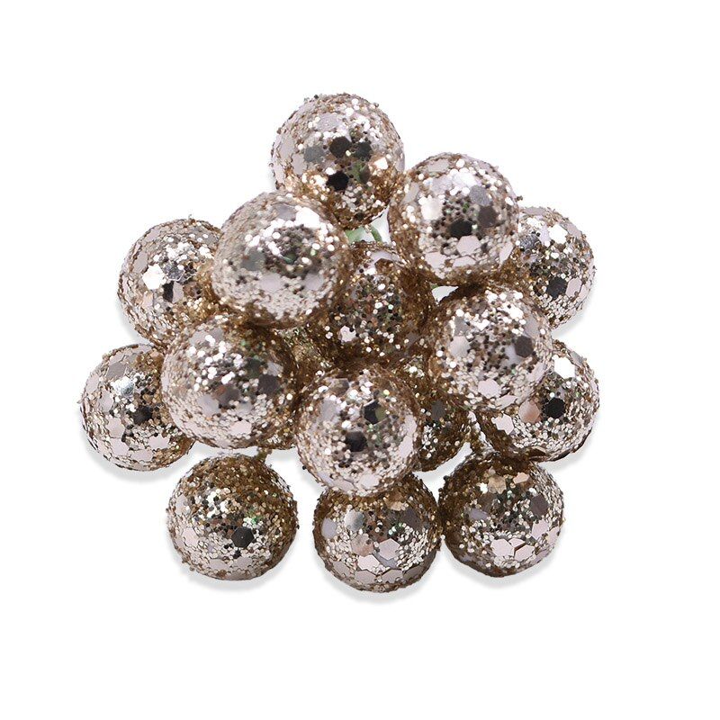 100Pcs 12mm Mini Artificial Flower Fruit Stamens Cherry Christmas Pearl Berries for Wedding DIY Gift Box Decorated Wreaths