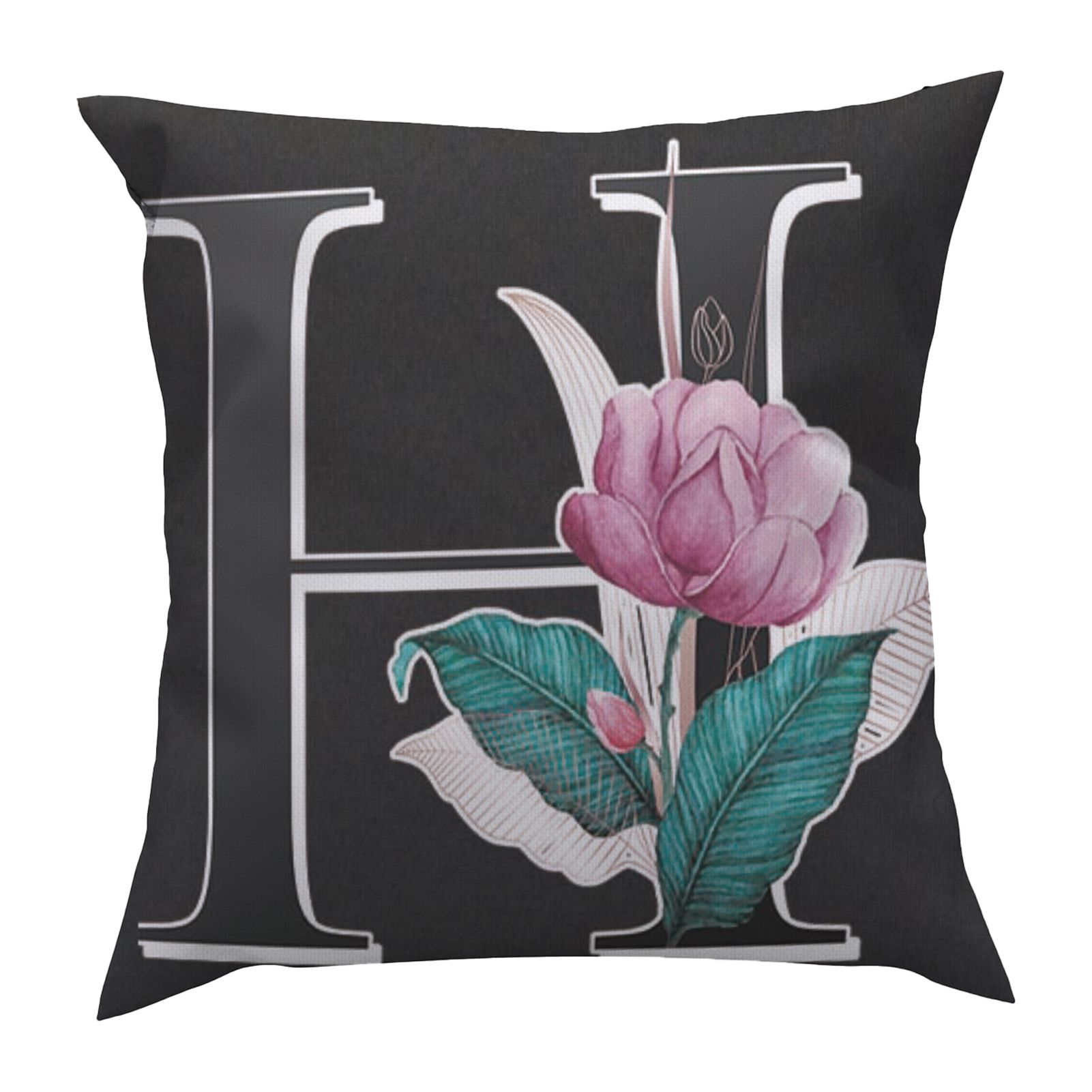 Cushion Cover Breathable Decorative Alphabet Pattern lowcase
