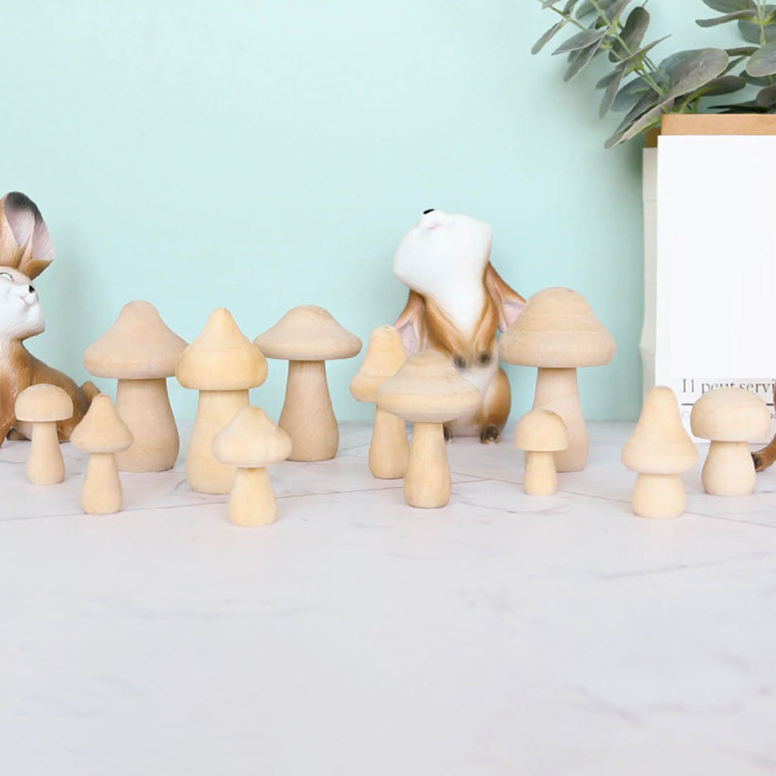 Mushroom Ornament Wear-resistant Nursery Toy Wood Mushroom Decor