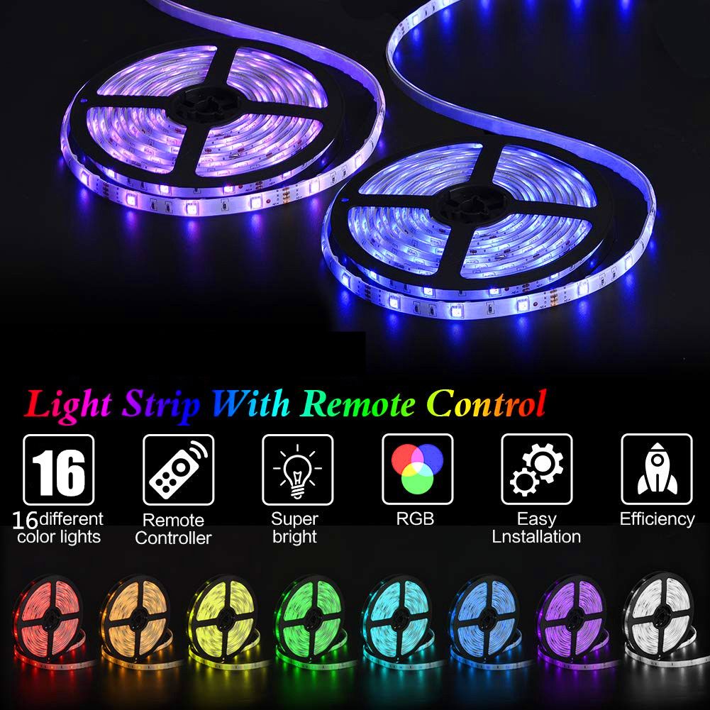 10M/32.8FT 5M/16.8FT 1M/3.2FT  LED Strip Lights, 5050 SMD Light Strip Kits with infrared 24 Key, Suitable for Room,TV, Ceiling, Cupboard Bar Home Decoration