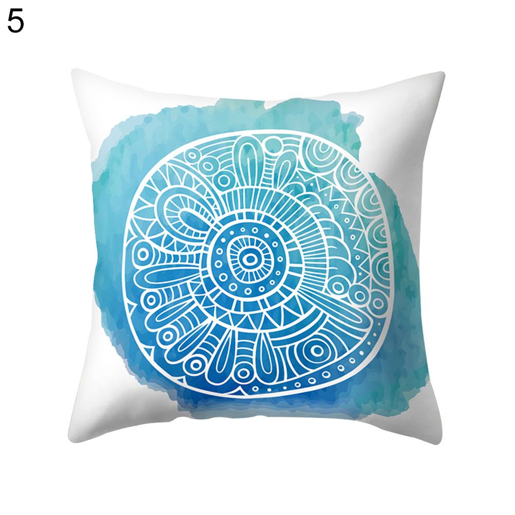 Circle Flower Print Throw Pillow Case Cushion Cover Home Office Car Sofa Decor