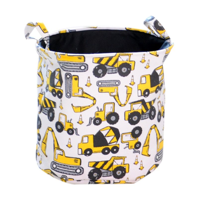 Cartoon Cars Printed Storage Basket For Toys Fabric Clothes Organizer Folding Large Laundry Basket For Dirty Clothes 40x33x40cm (03#)