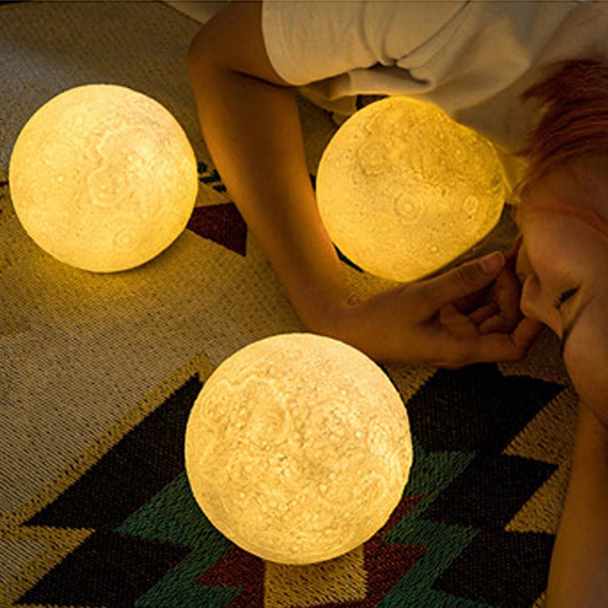Glogal collection---12cm LED Color Night Light USB Moonlight Lunar Table Lamp Home Bedroom Decor