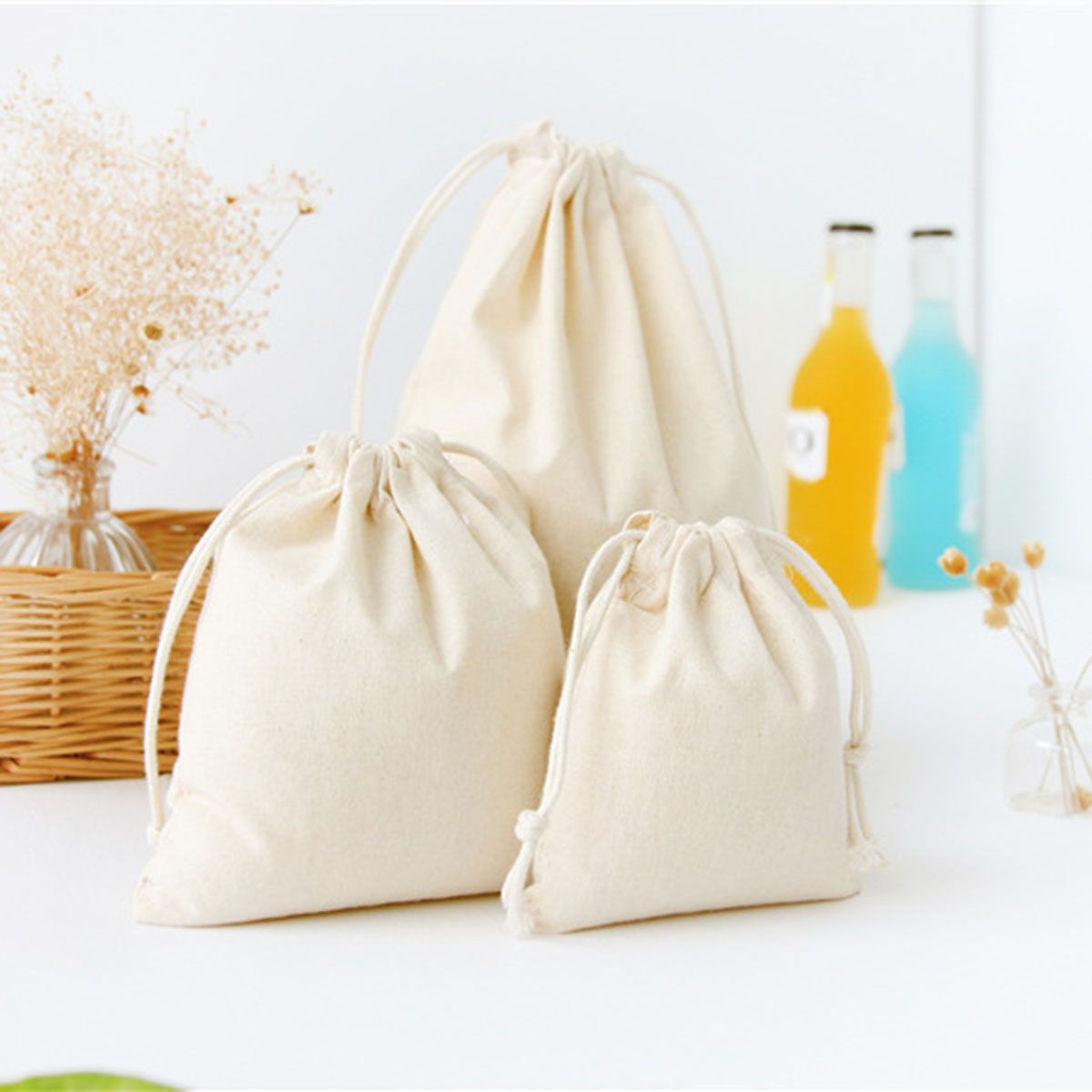 1 Pcs/Pack Pure Cotton Bags Storage Bag Drawstring Bags Drawstring Bags Tea Gift Bags