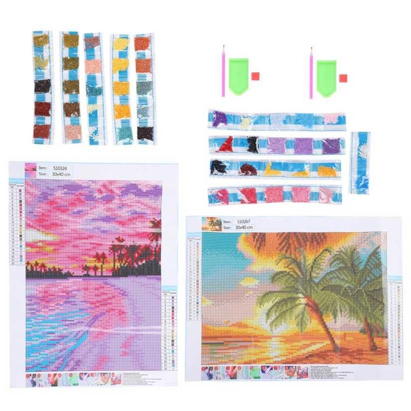 Diamonds Painting DIY Diamond by Number Kits Sunset Waterscape Beautiful Art Craft Wall Decoration