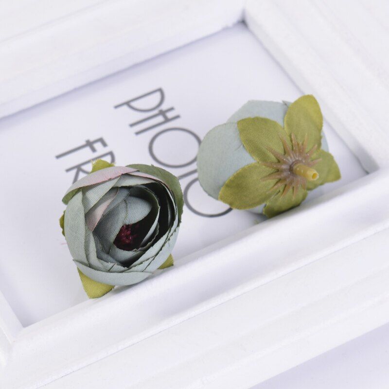 4CM 10PCS Tea Roses Artificial Flower Head Wedding Home Decoration DIY Scrapbooking Bride Mariage Decor Camellia Fake Flower