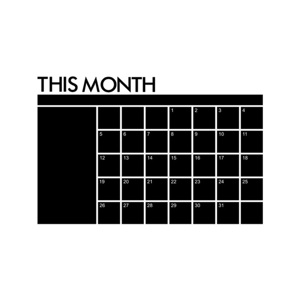 Large Chalkboard Calendar Wall Decal Sticker Monthly Planner Blackboard Decor