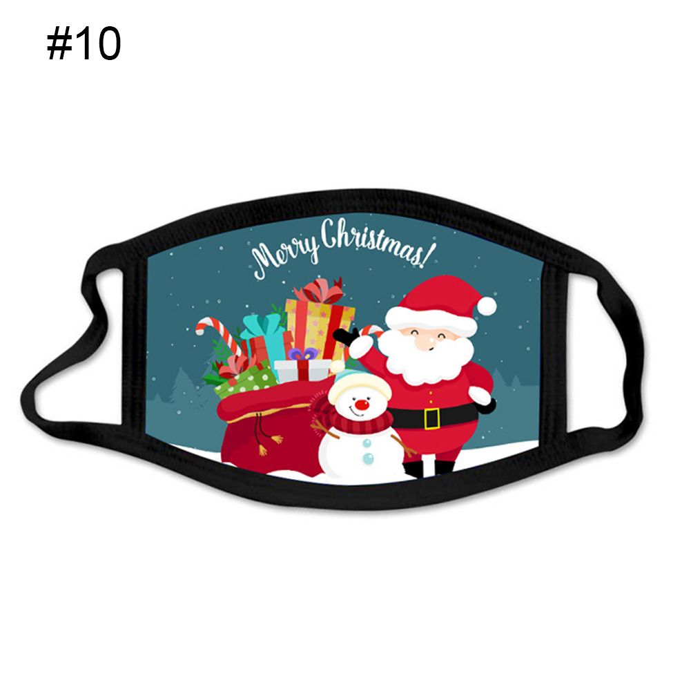 Xmas Adult Cartoon Santa Claus Design Cotton Dust Proof  Christmas Face Cover