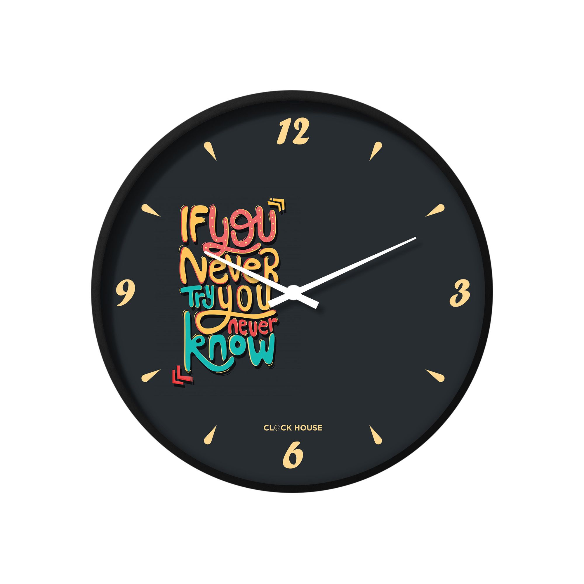 Clock House BD Motivational Wall Clock Multicolor with Battery