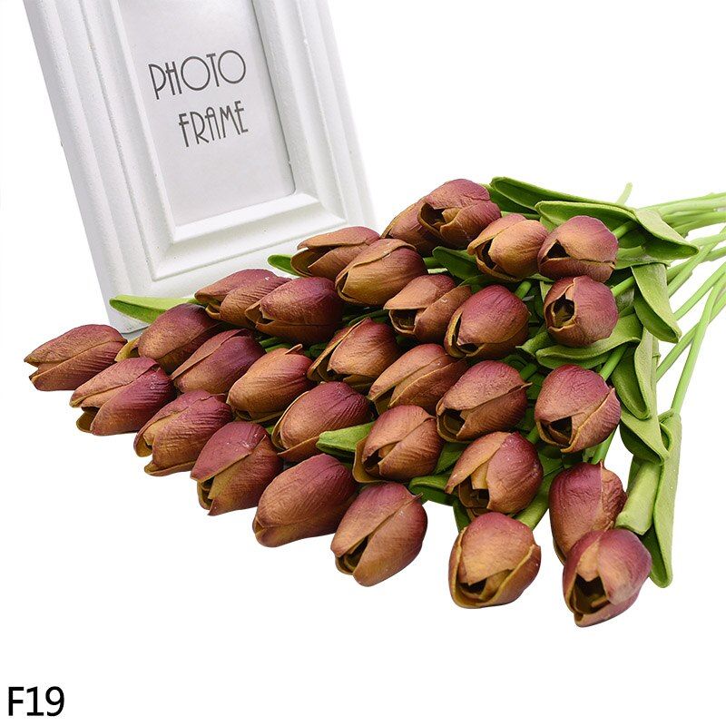 5pcs/lot Vivid Tulips Artificial Flowers Home Decorative Bouquet Multicolor Tulip for Wedding Layout Decoration Fake Flower
