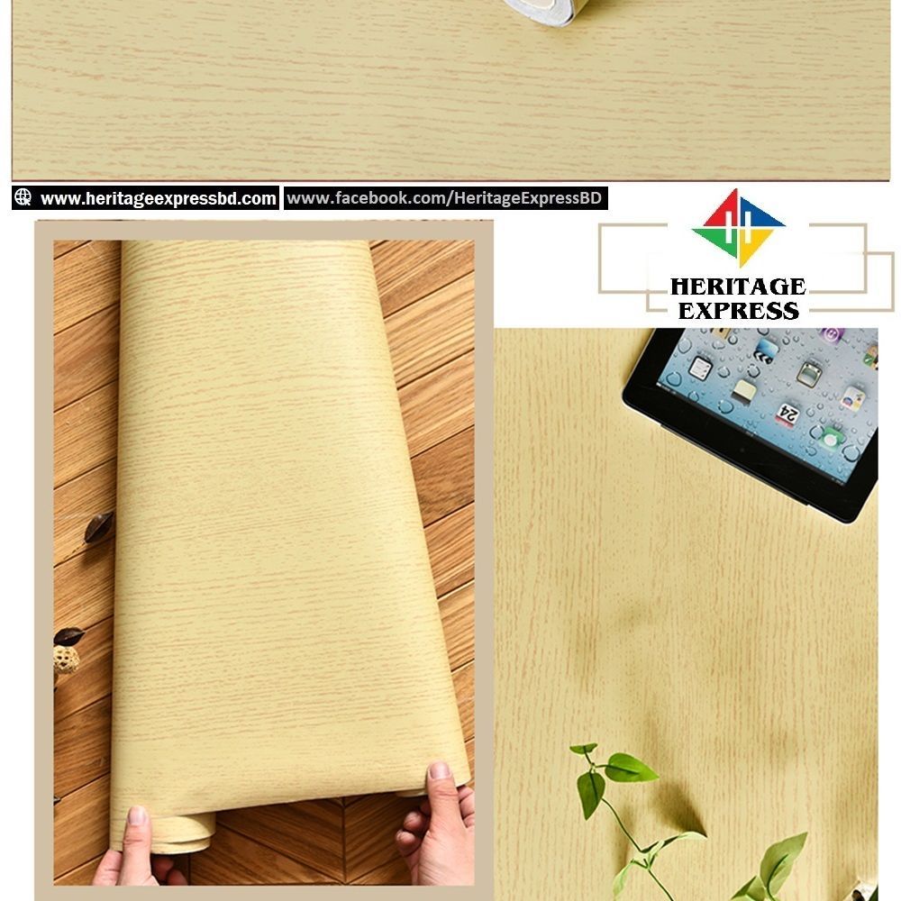 Self Adhesive Wood Grain Furniture Stickers PVC Wallpaper cabinets Gloss Film Vinyl Counter Top Decal ( 10x2 feet)