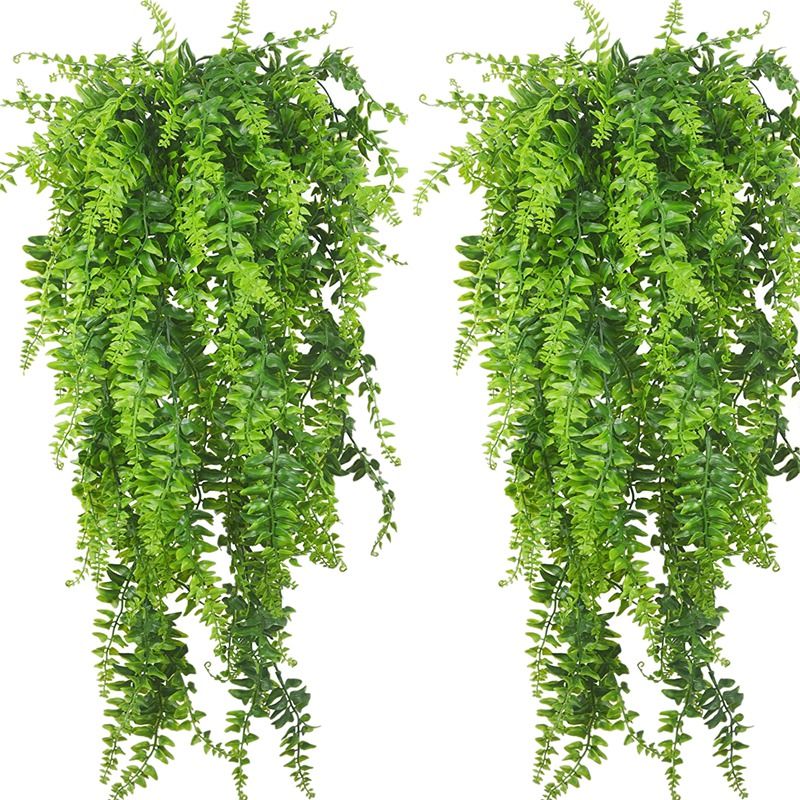 4 PCS Artificial Vines Boston Fern Persian Rattan Greenery Ferns Ivy for Wall Hanging Basket Decorations