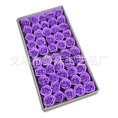 50PCS Korean Three-layer Rose Soap Flower Head Artificial Flower Soap Flower Bouquet Making Gift Box Souvenir Decoration