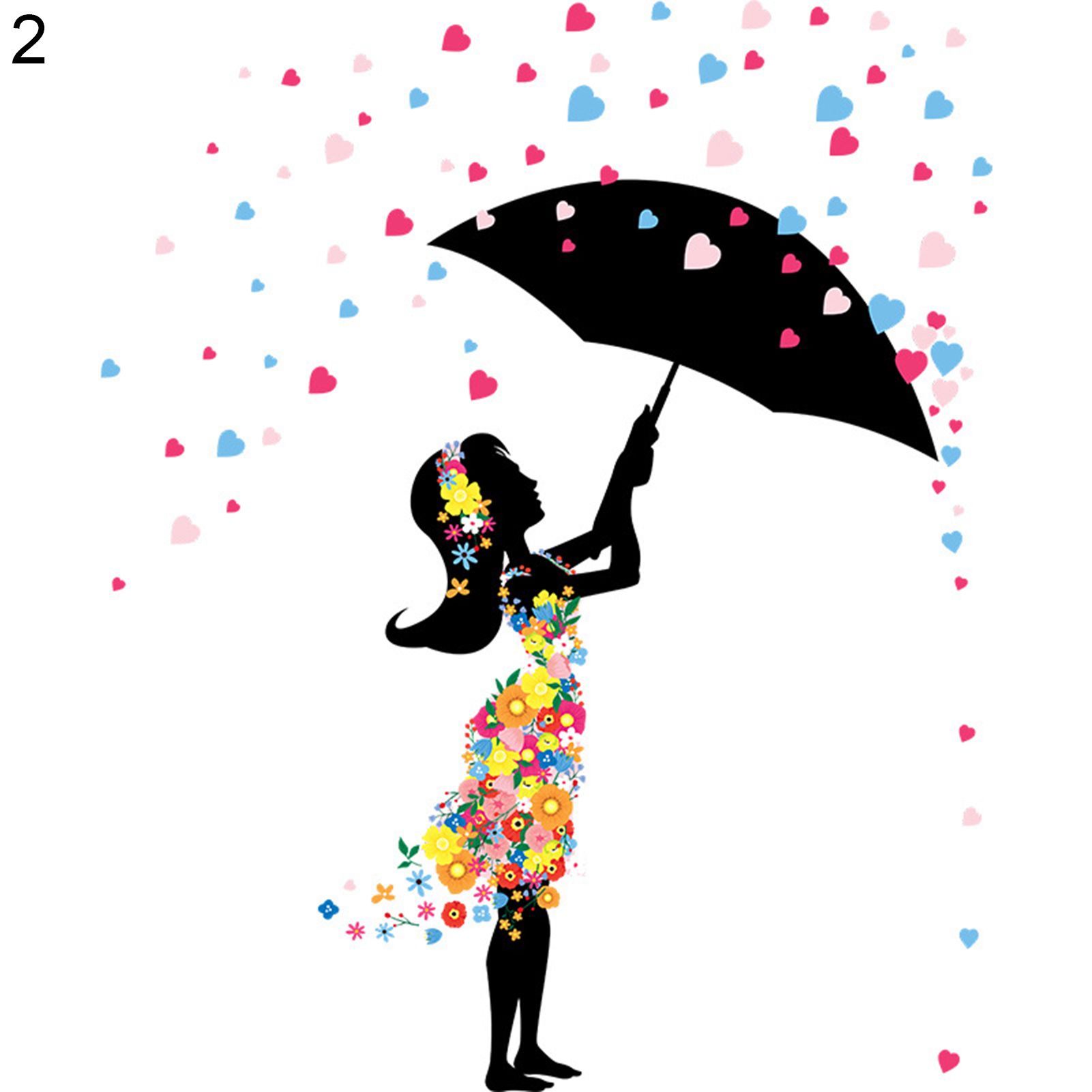 Wall Sticker Self-adhesive Easy to Apply PVC Fairy Girl Flower DIY Wall Decorative Sticker for Living Room