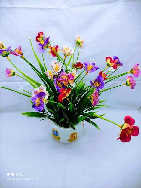 Artificial Wildflower & Plant 38Cm In Plastic Pot For Decoration - Home Decoration Item