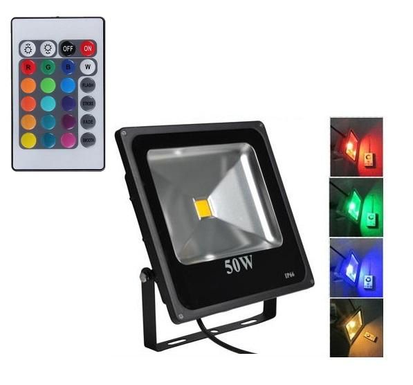 Led RGB Flood Light RF Wirless Remote Control Waterproof 50W