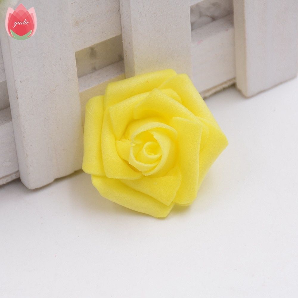 10pcs 4cm Handmade Foam Rose Artificial Flowers For Wedding Car Decoration Mariage Flores Rosa Scrapbooking Pompom Craft Flowers