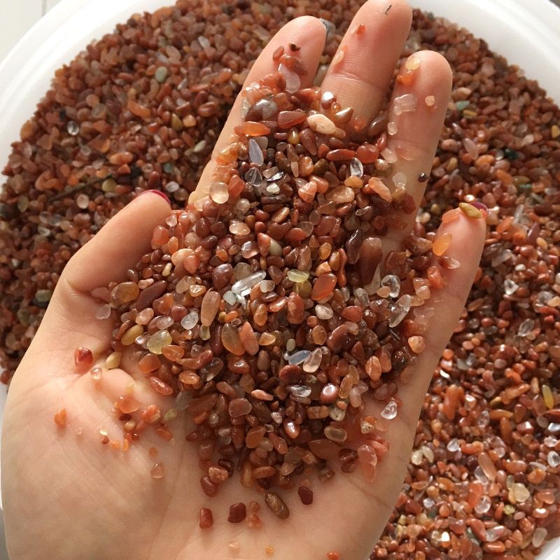 50g Natural Red Crystal Quartz Gravel Ancona Ruby Rock Quartz Amethystine Raw Gemstone Mineral Specimen Decoration Energy Stone