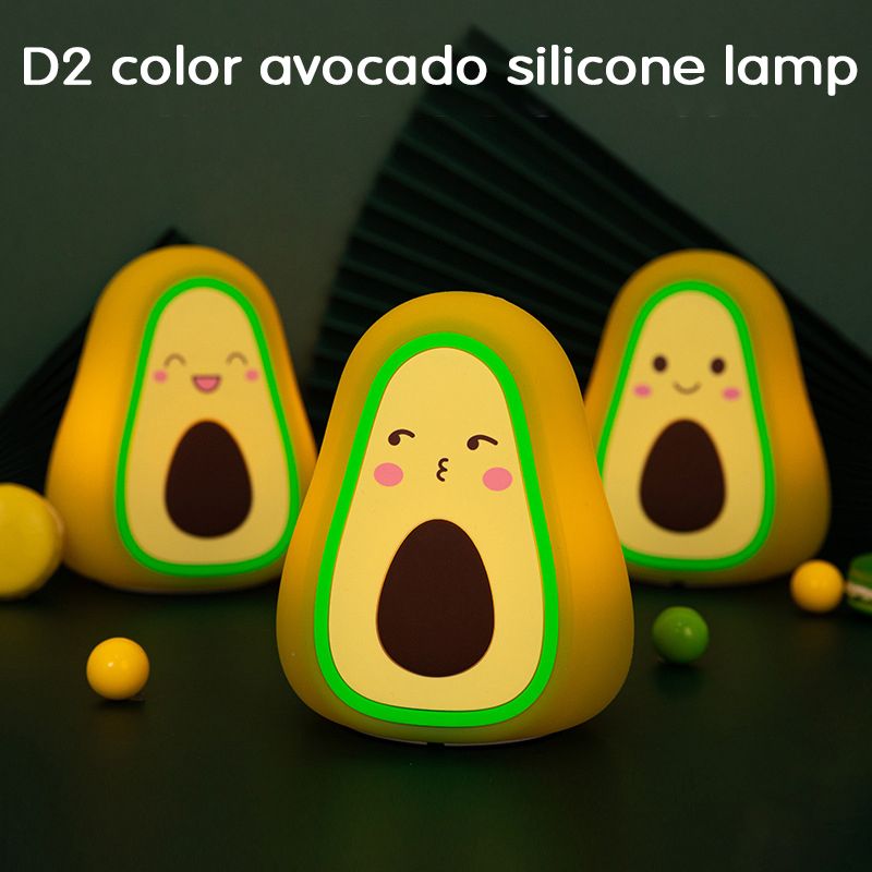 Avocado USB Rechargable Silicone Lamp Withintelligent Sensor Light And Three Shades Of Light/voice Control Switch hot sell