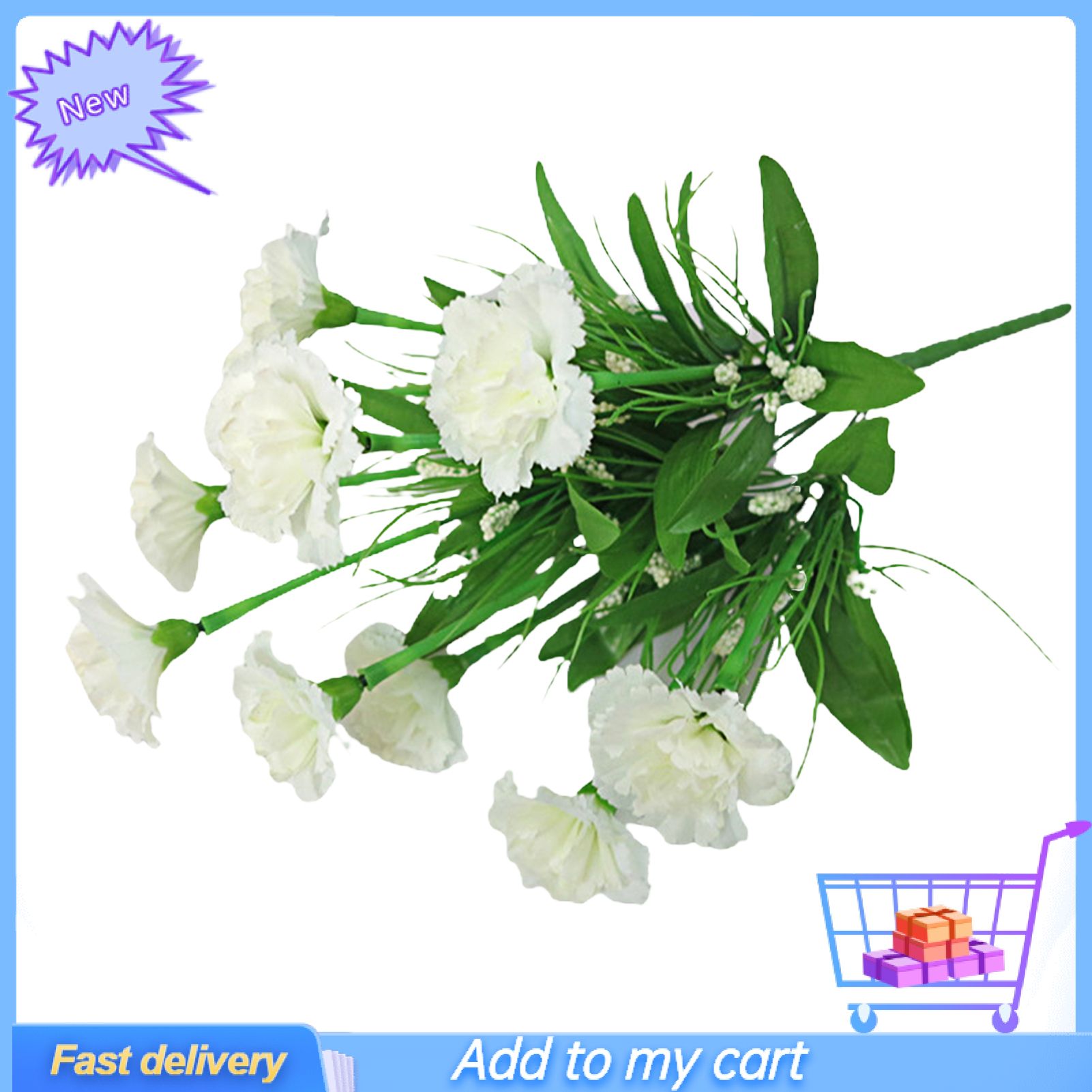 1 Bouquet Artificial Carnation Exquisite Non-fading 10 Heads Mother Day Gift  Flower for Home