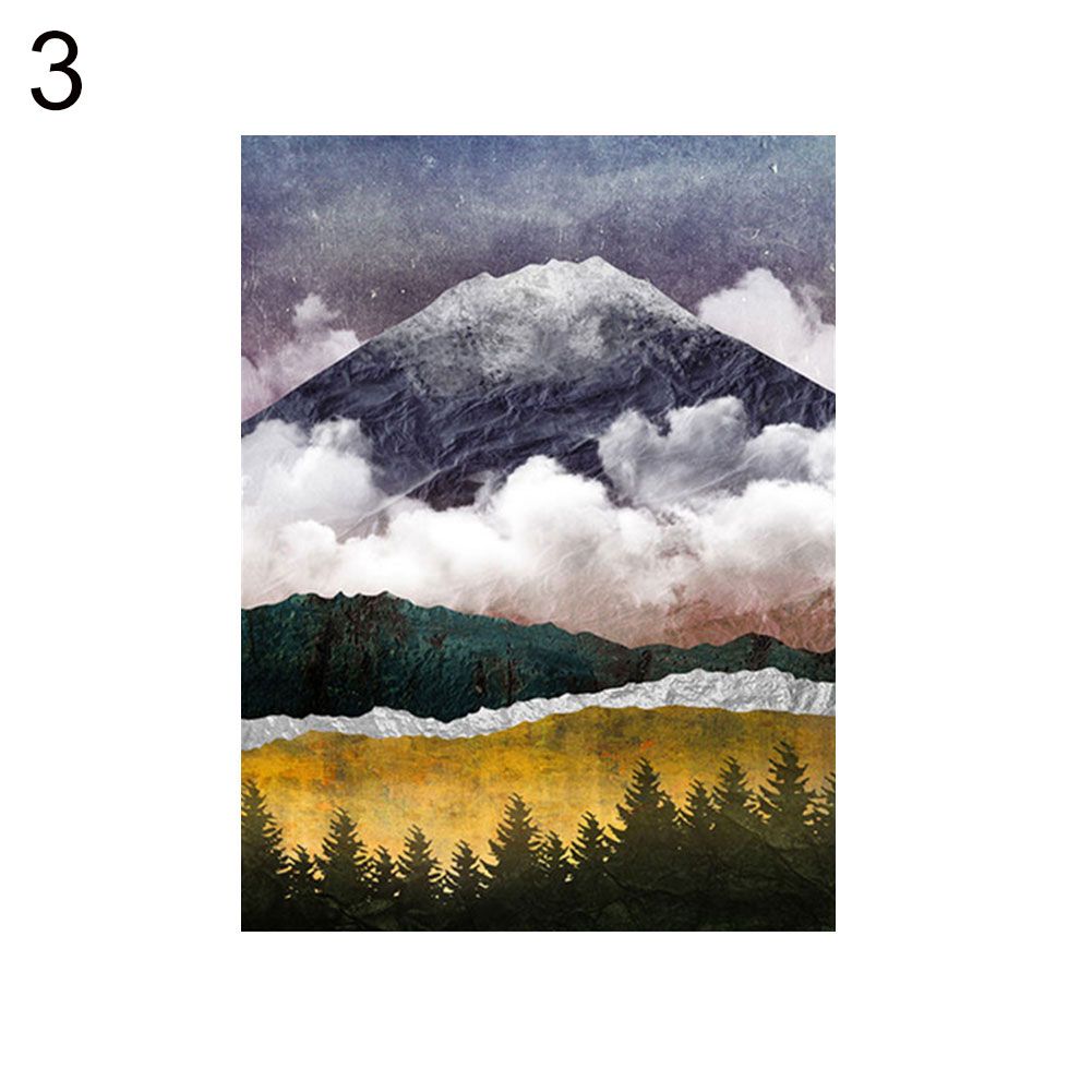 Sun Rise Mountain Painting Picture Art Modern Living Room Office Poster Decor
