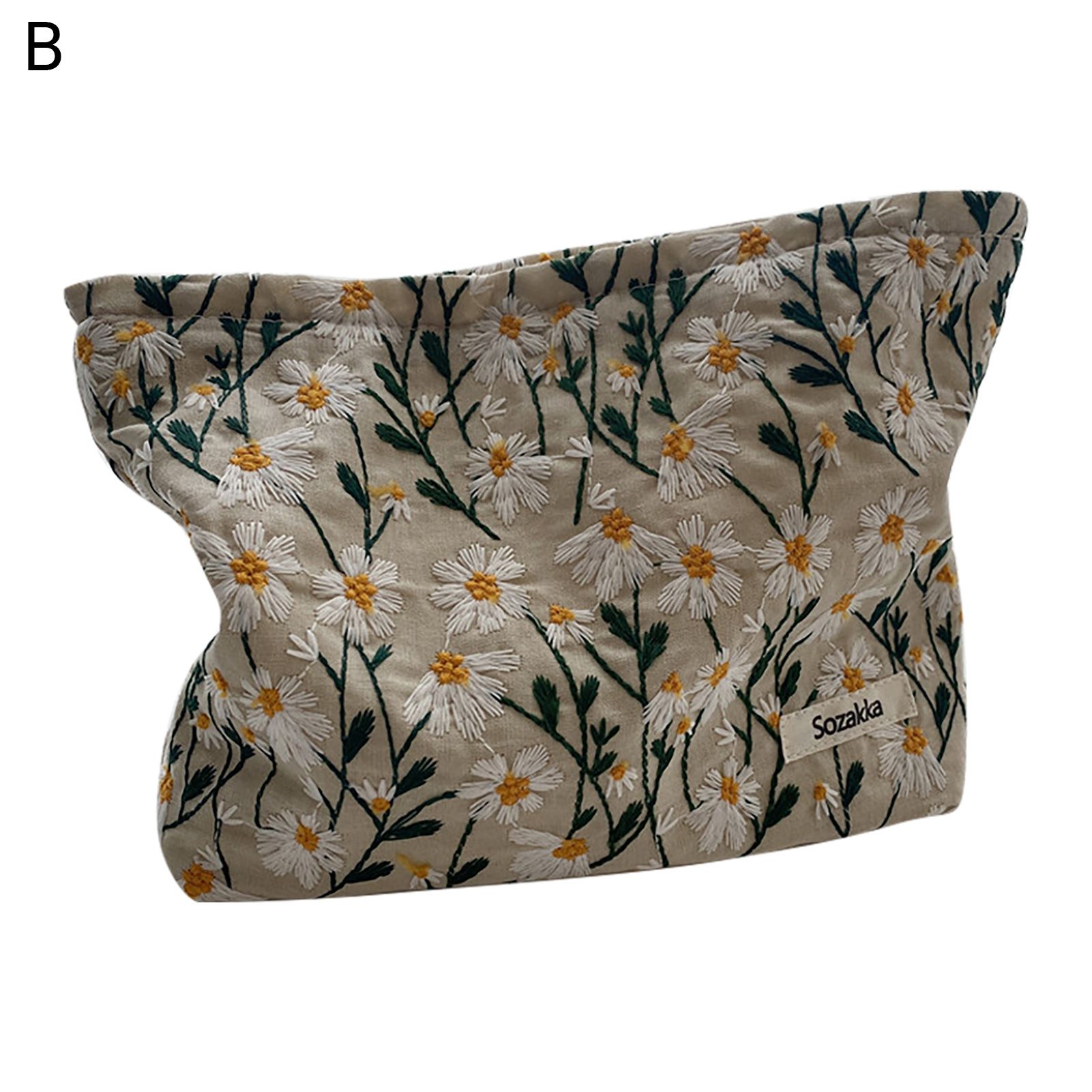 Women Toiletries Organizer Convenient 3D Embroidery Little Flower Pencil Case Tl Female Makeup Storage Bag